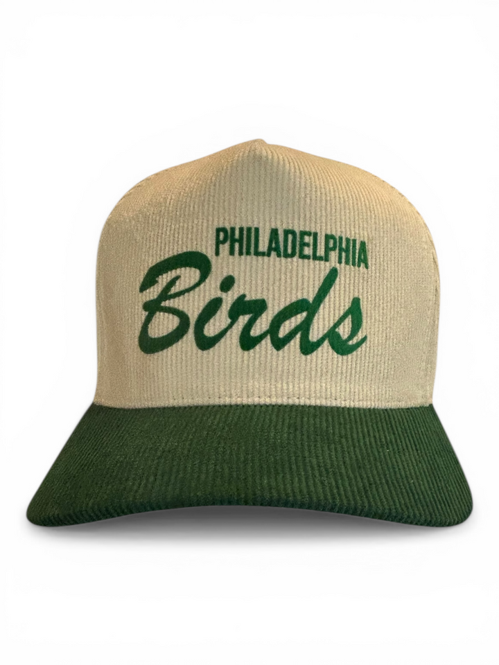 Philly Green Corduroy Birds Hat