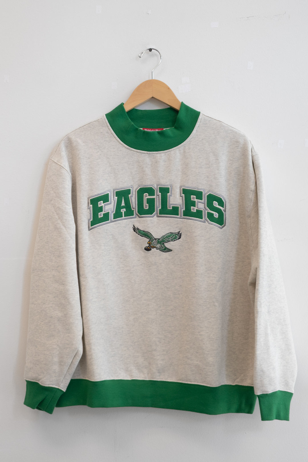 Philadelphia Eagles Oatmeal Mock Neck Sweatshirt