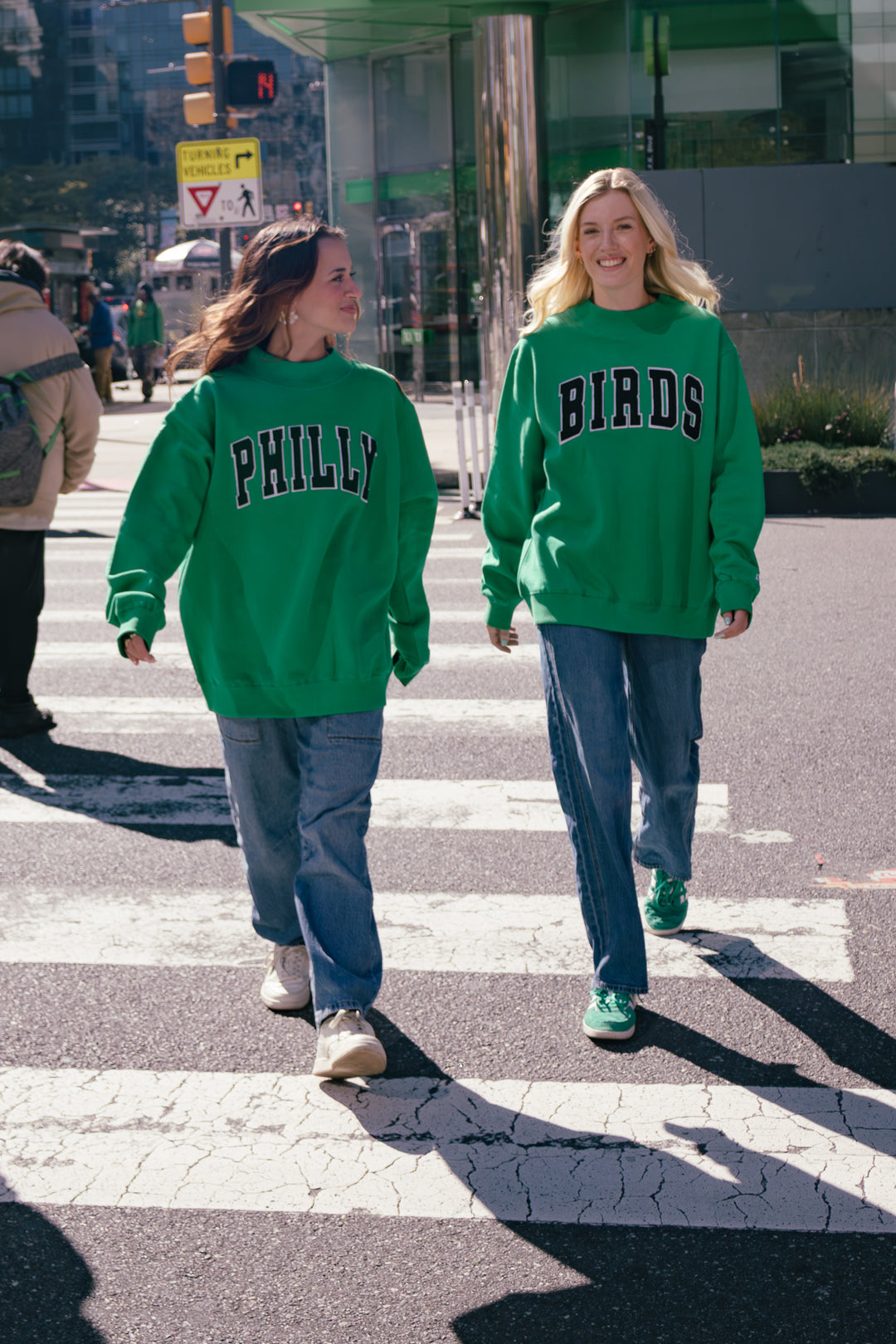 Philly Football Birds Kelly Green Mock Neck Sweatshirt