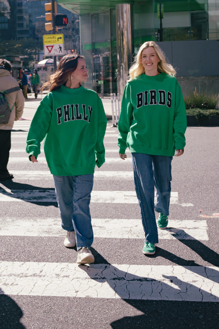 Philly Football Birds Kelly Green Mock Neck Sweatshirt