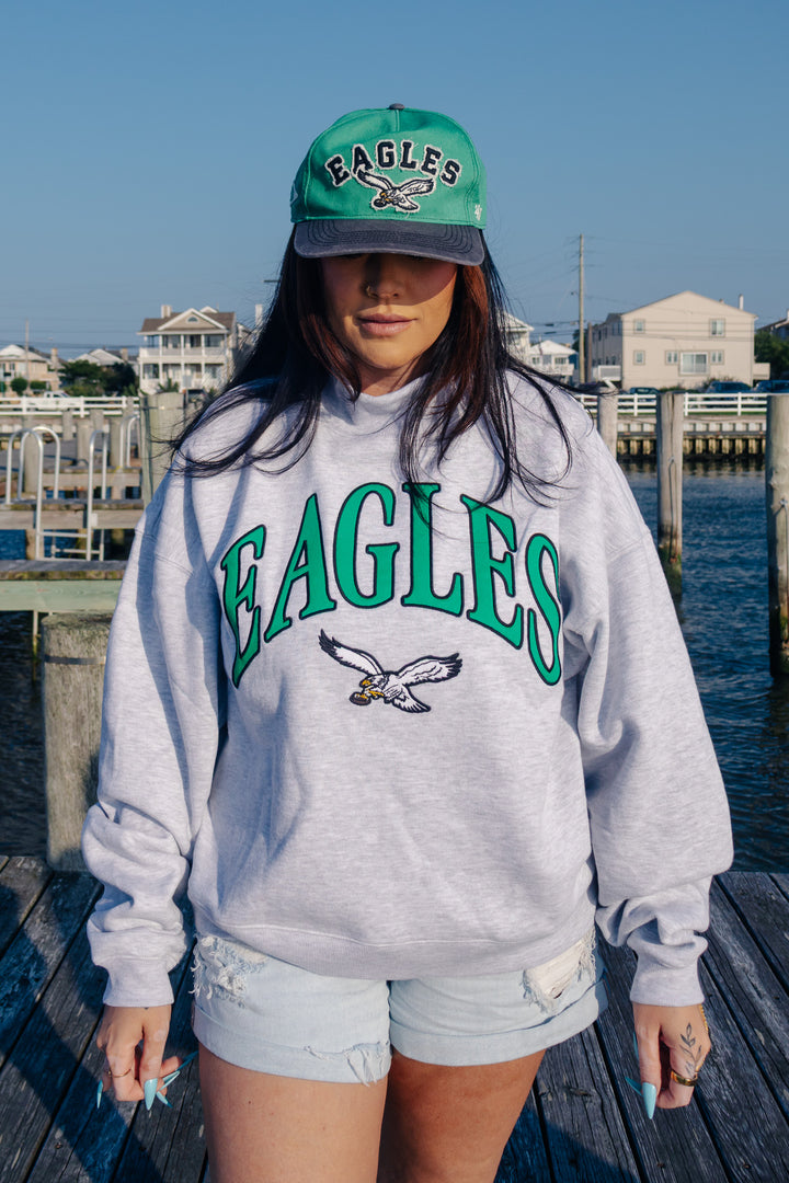 Philadelphia Eagles Vantage Gray Mock Neck Sweatshirt