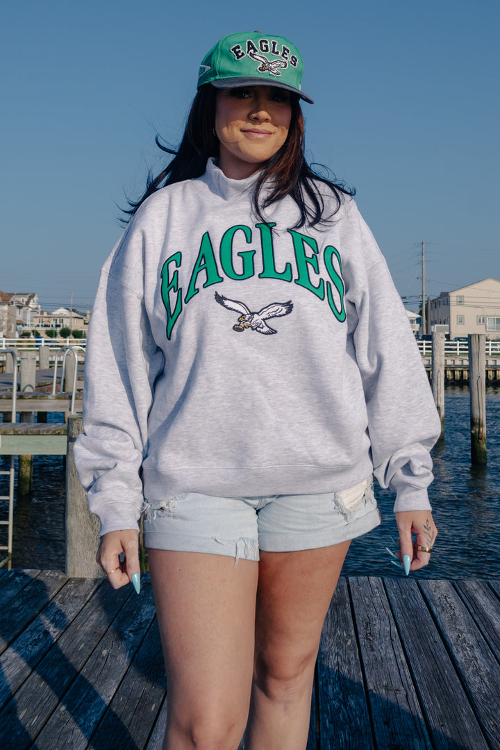 Philadelphia Eagles Vantage Gray Mock Neck Sweatshirt