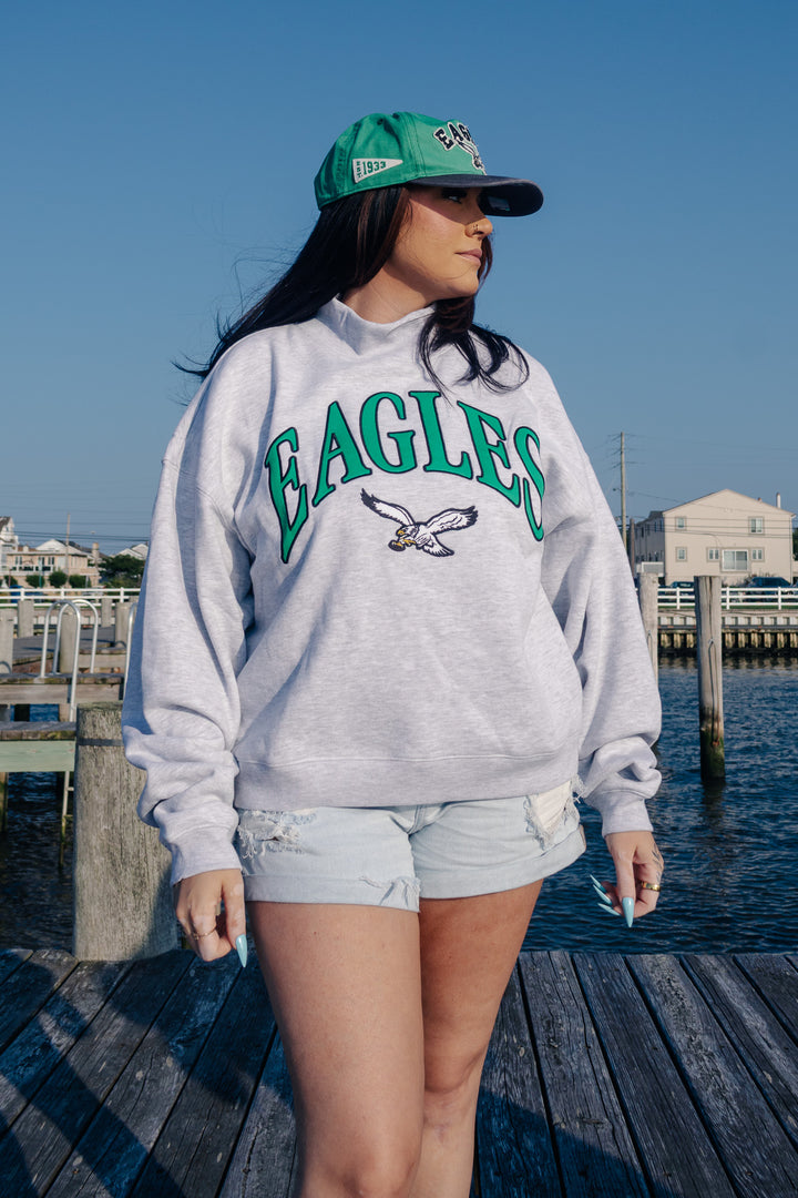 Philadelphia Eagles Vantage Gray Mock Neck Sweatshirt