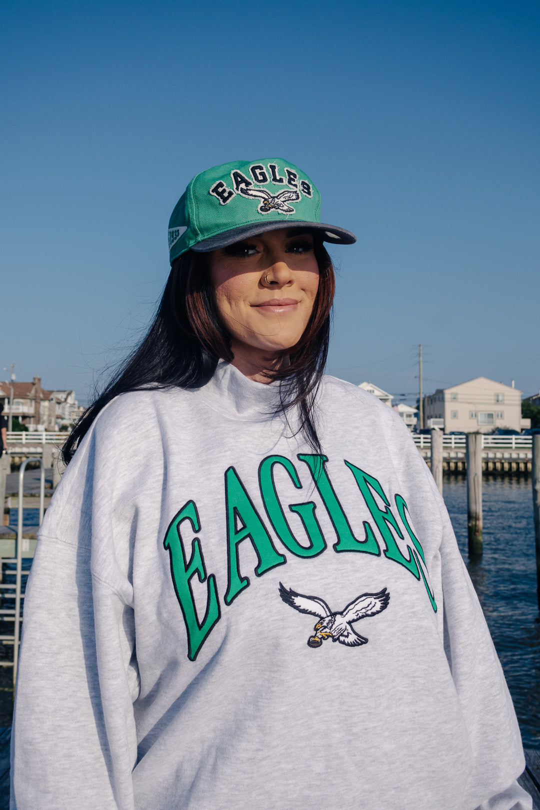 Philadelphia Eagles Historic Mixed Green Calderwood Hitch  Adjustable Hat