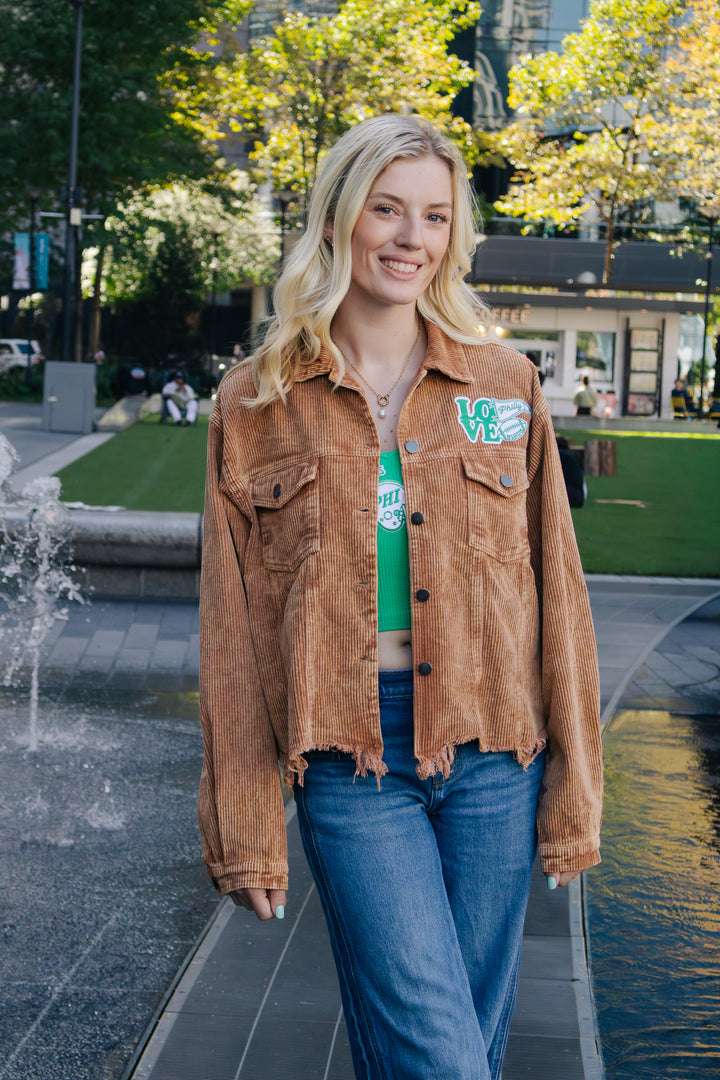 Philly Football Birds Brown Corduroy Jacket