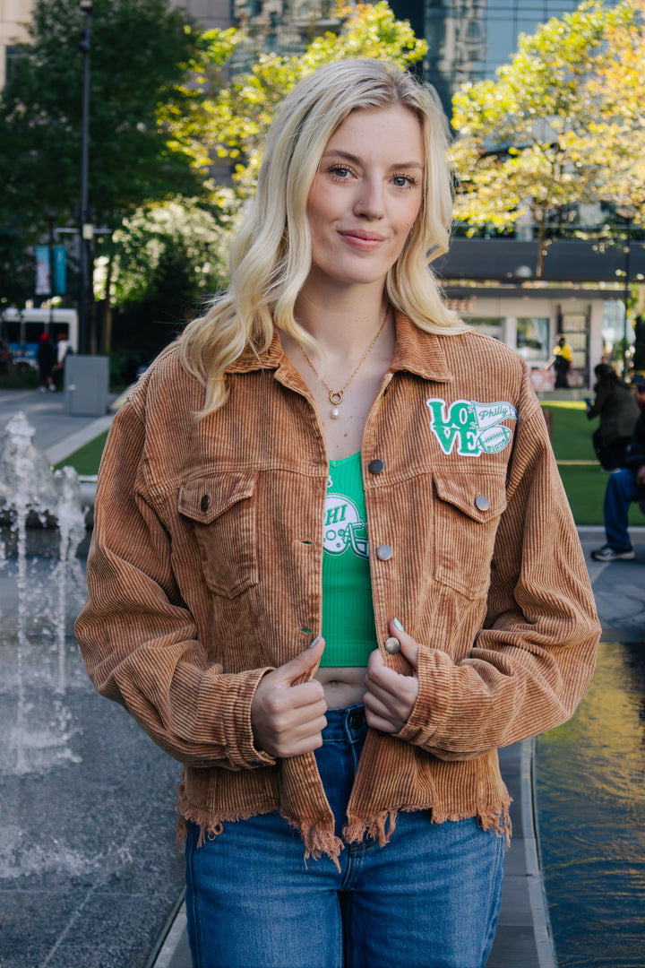 Philly Football Birds Brown Corduroy Jacket