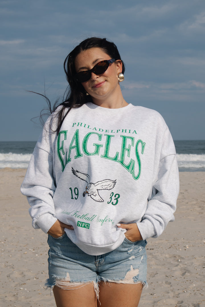 Philadelphia Eagles Ash Crew Sweatshirt