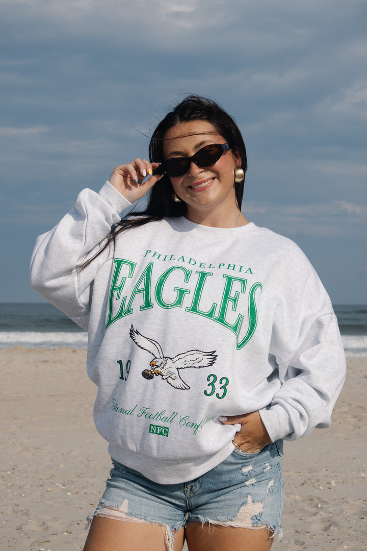 Philadelphia Eagles Ash Crew Sweatshirt
