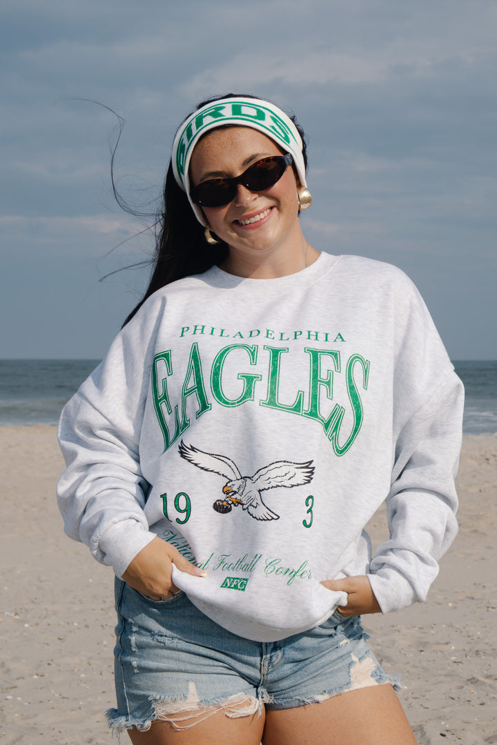 Philadelphia Eagles Ash Crew Sweatshirt