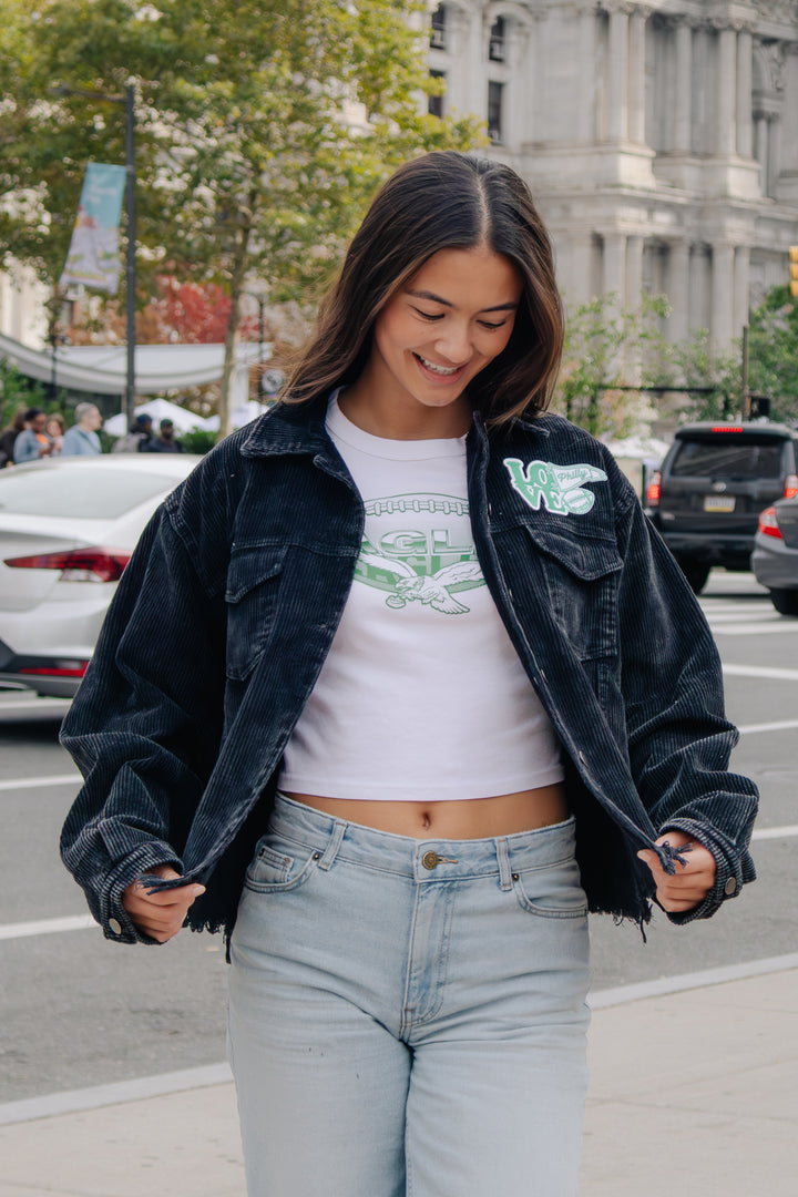 Philly Football Birds Black Corduroy Jacket