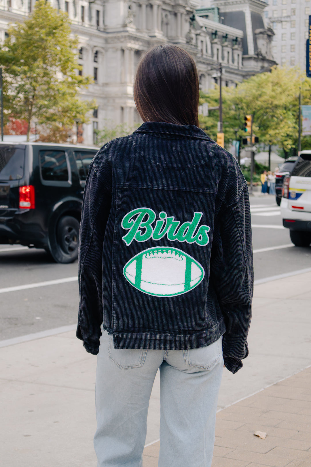 Philly Football Birds Black Corduroy Jacket