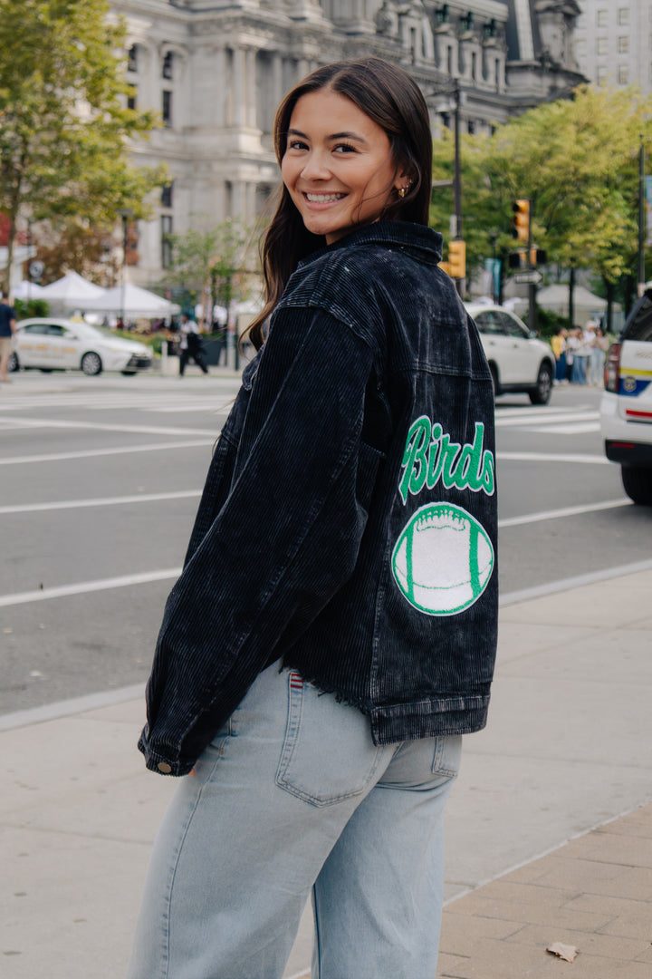 Philly Football Birds Black Corduroy Jacket