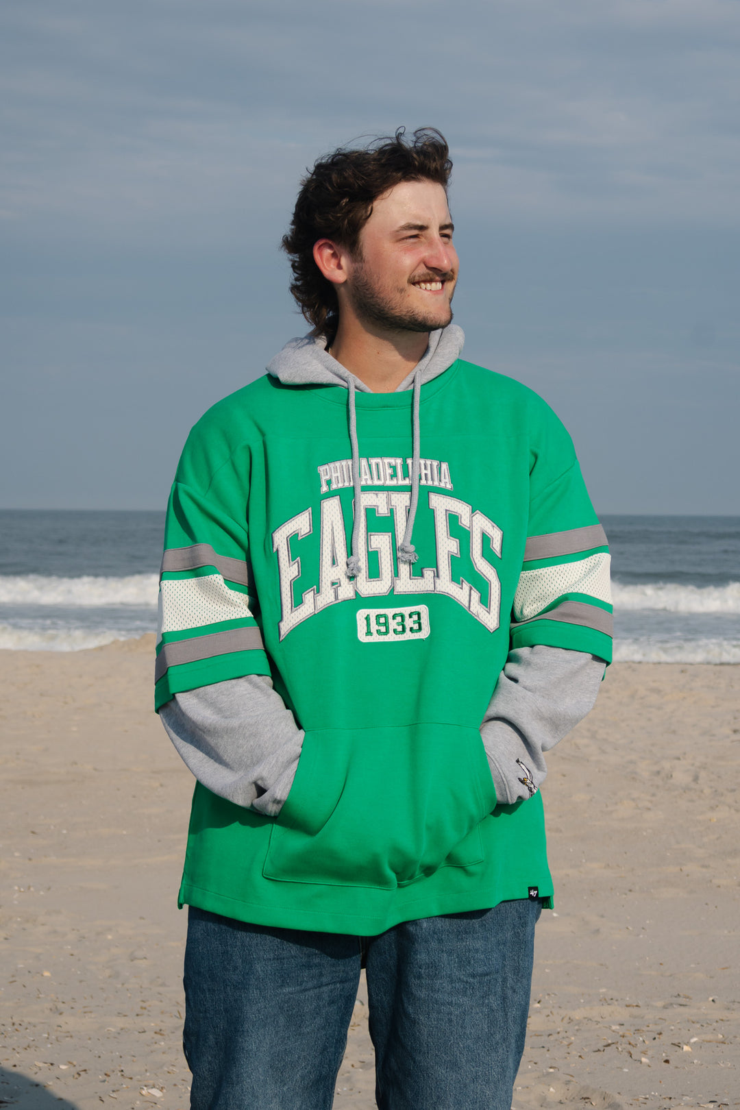 Philadelphia Eagles Black Throwback Split Zone Cornerback Duo Hoodie