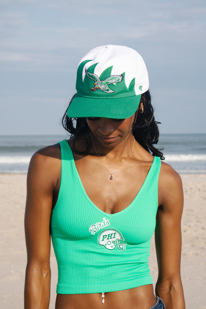 Philadelphia Eagles Historic White Jagged Hitch Adjustable Hat