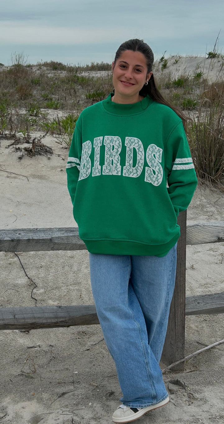 Philly Birds Kelly Lace Mock Neck