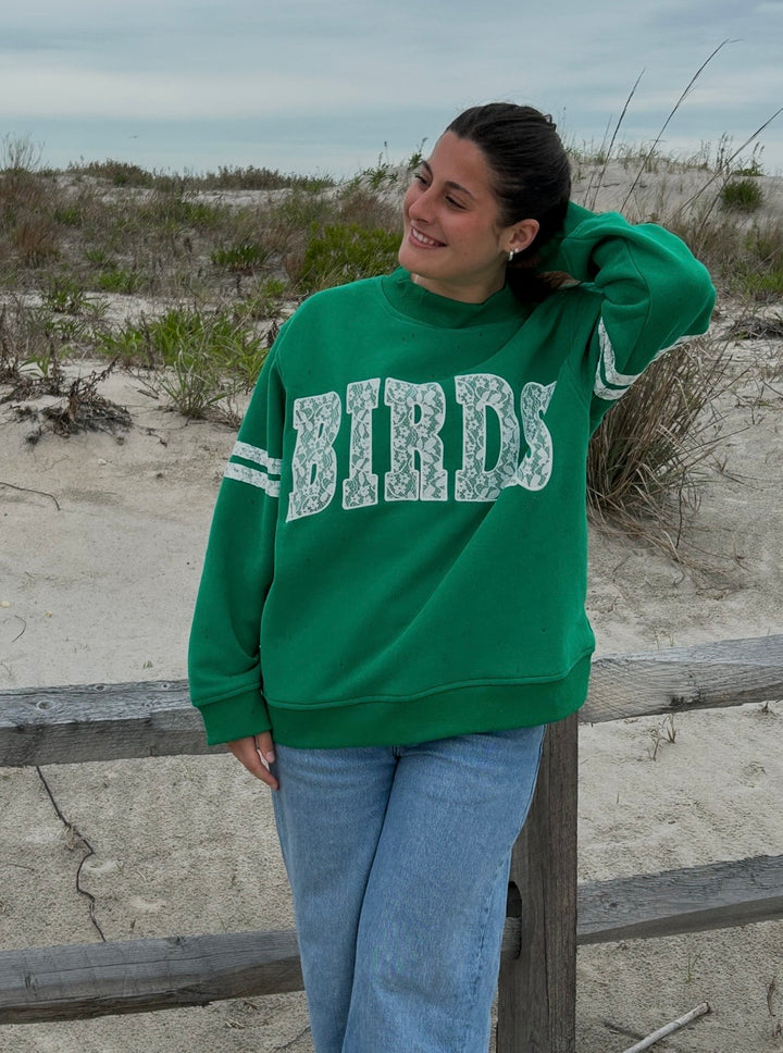 Philly Birds Kelly Lace Mock Neck