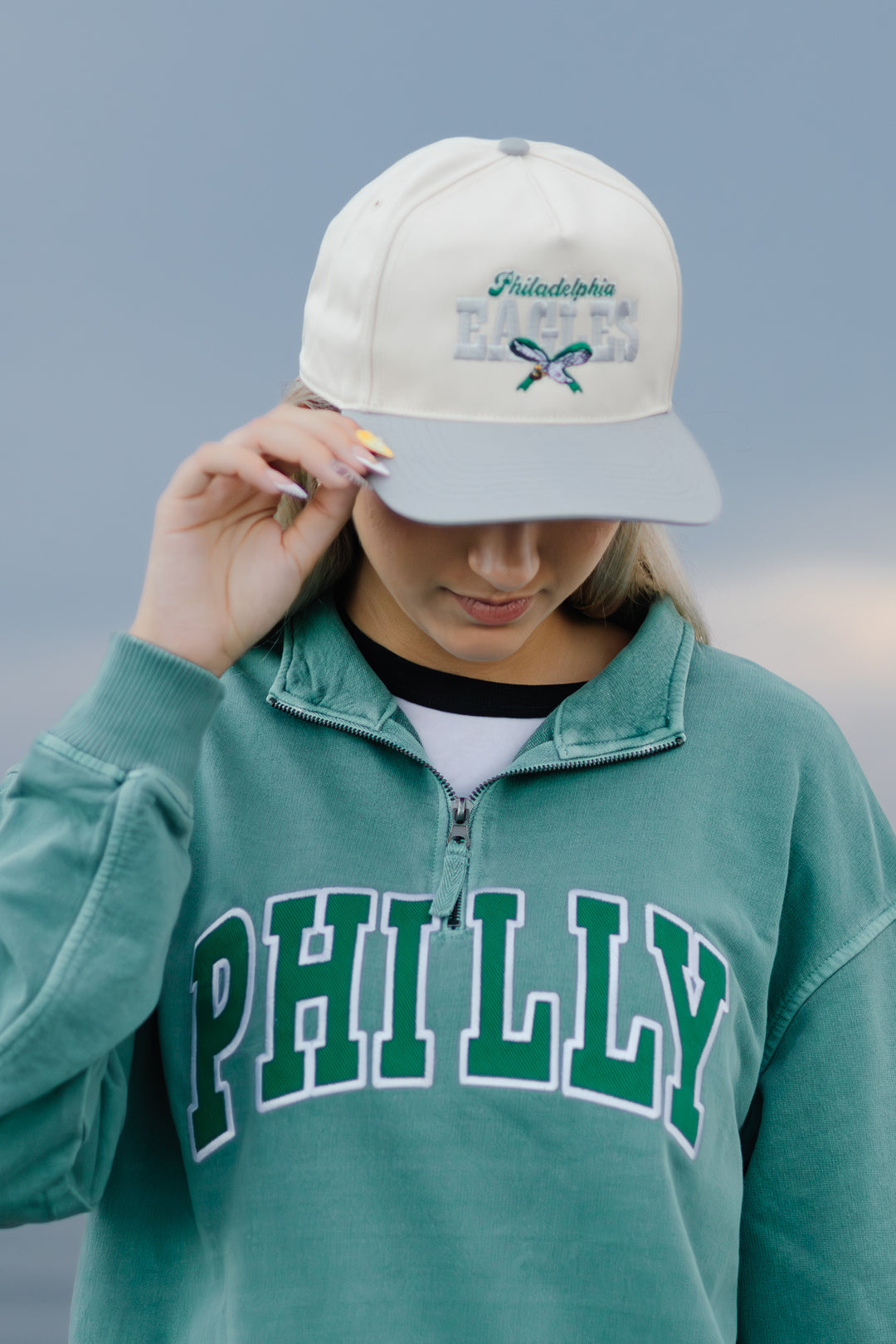 Philadelphia Football Philly Green 1/4 Zip Sweatshirt