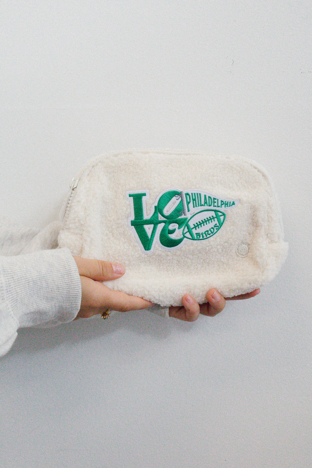 Philadelphia Football White Sherpa Crossbody/Waist Bag