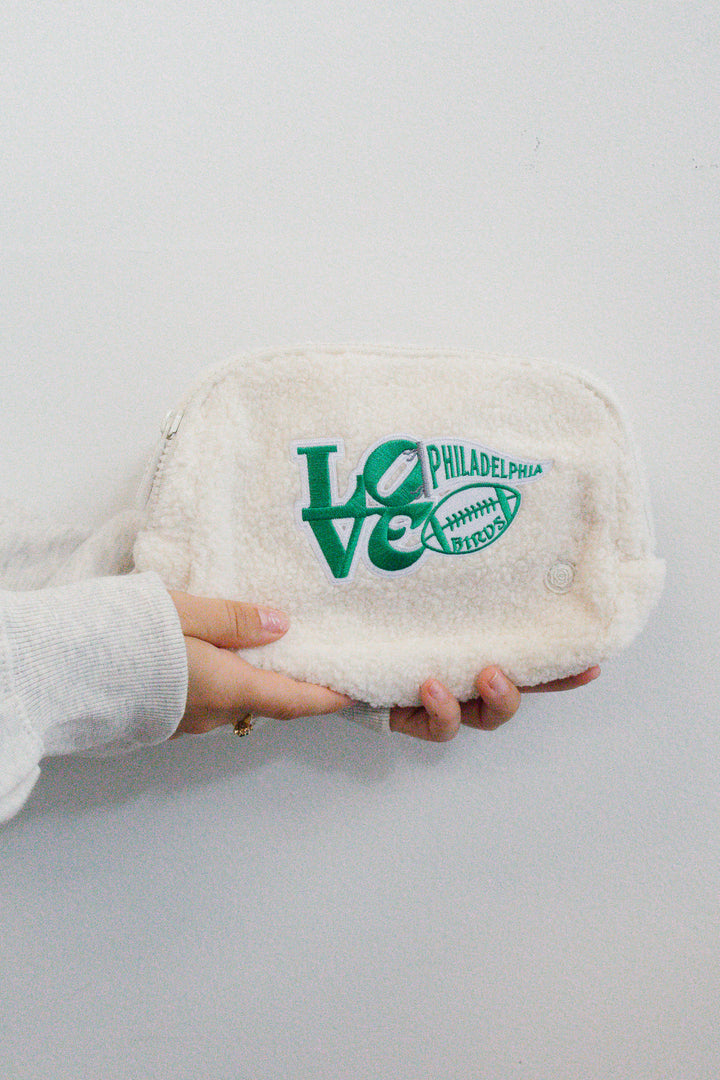 Philadelphia Football White Sherpa Crossbody/Waist Bag