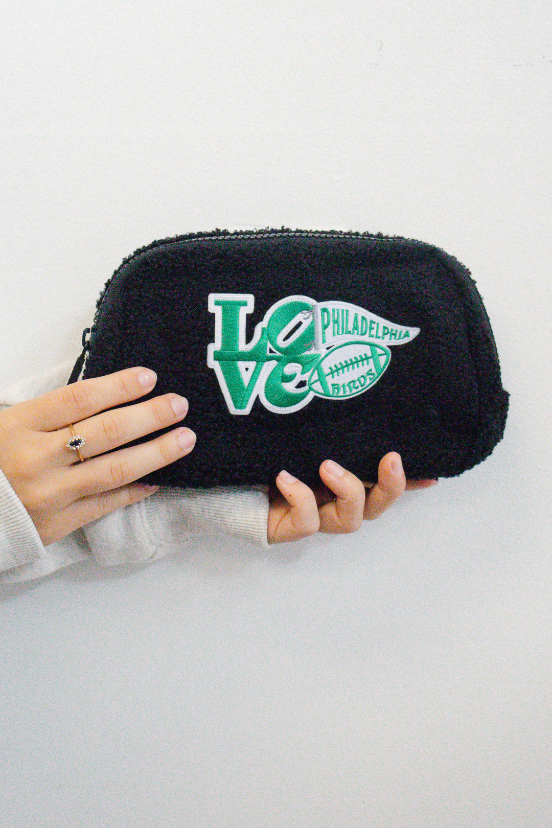 Philadelphia Football Black Sherpa Crossbody/Waist Bag