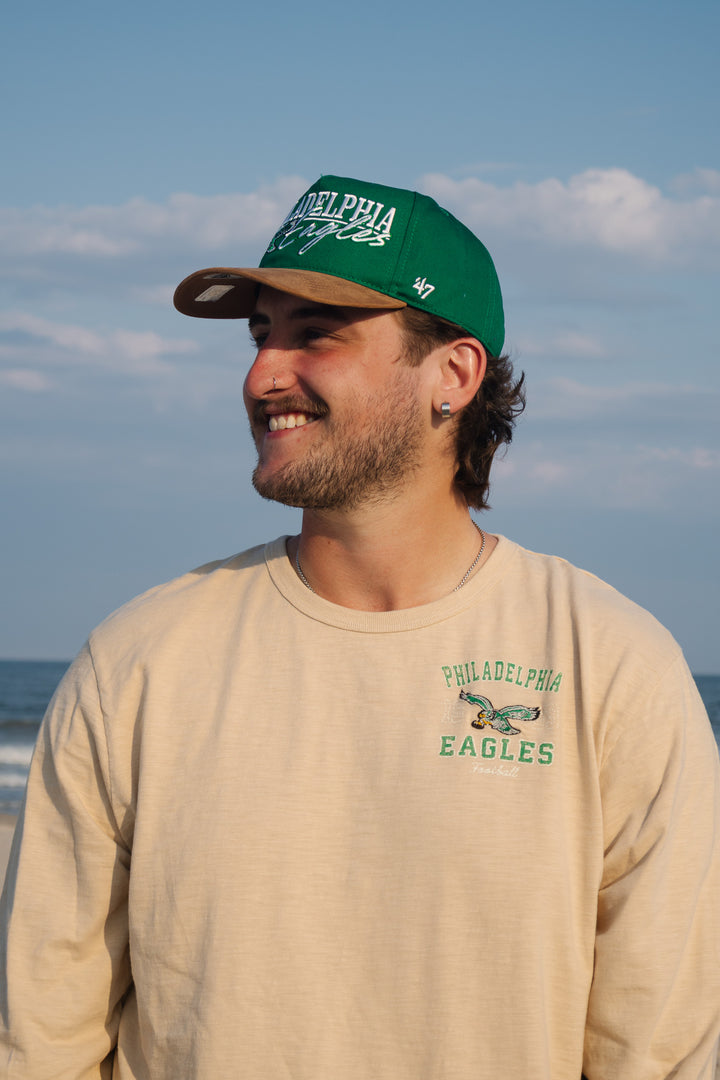 Philadelphia Eagles Tan Heavy Slub Long Sleeve T-Shirt