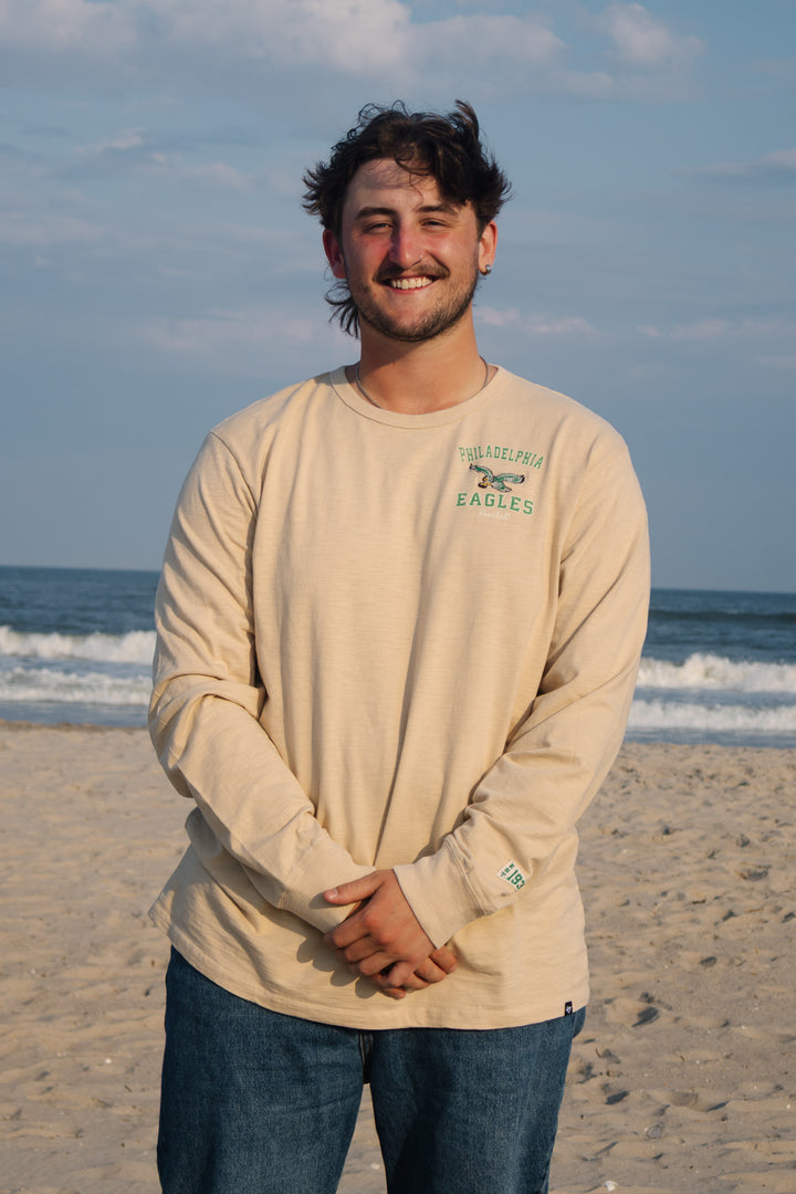 Philadelphia Eagles Tan Heavy Slub Long Sleeve T-Shirt