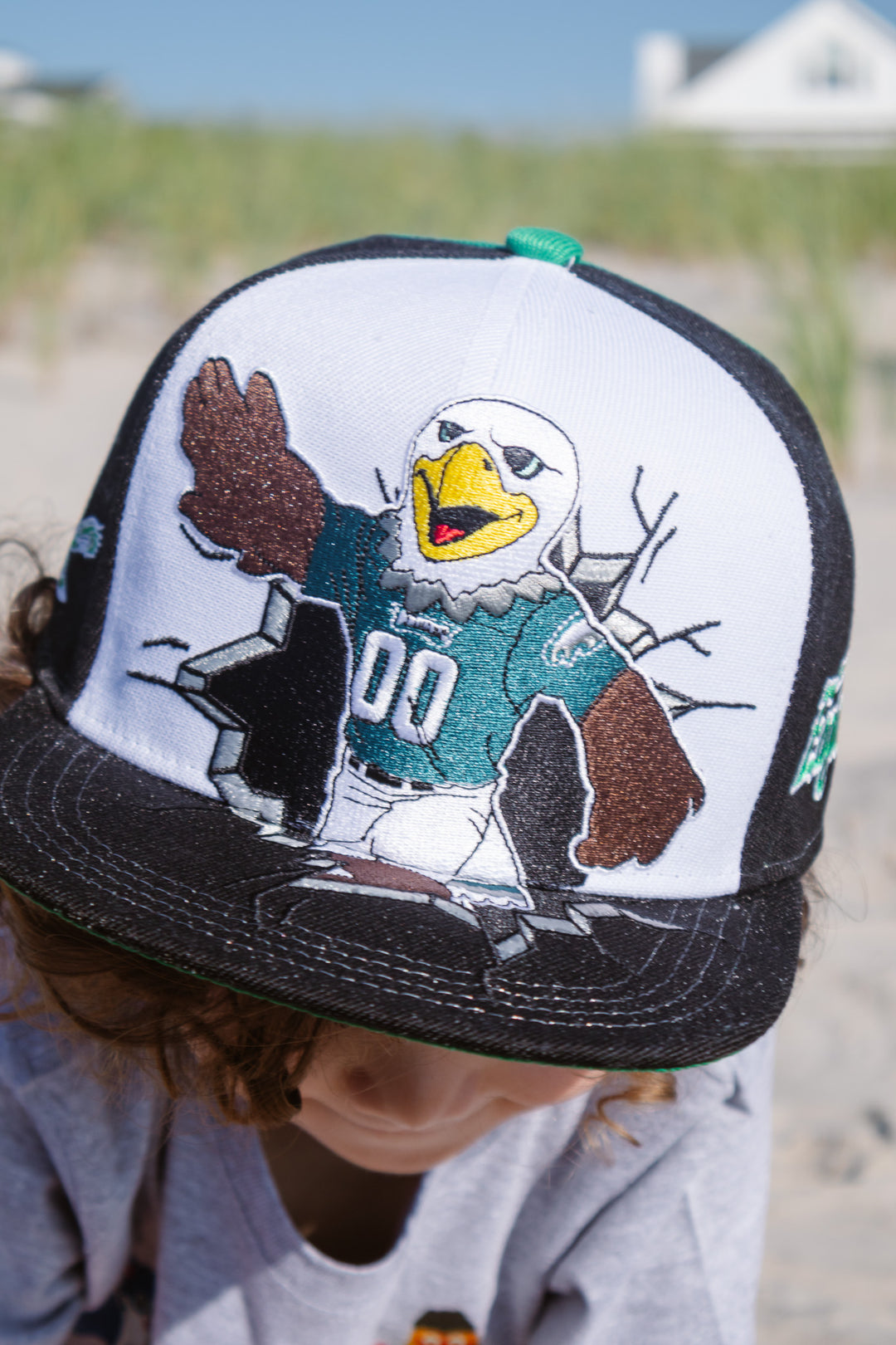 Youth White Philadelphia Eagles Team Mascot Snapback Hat