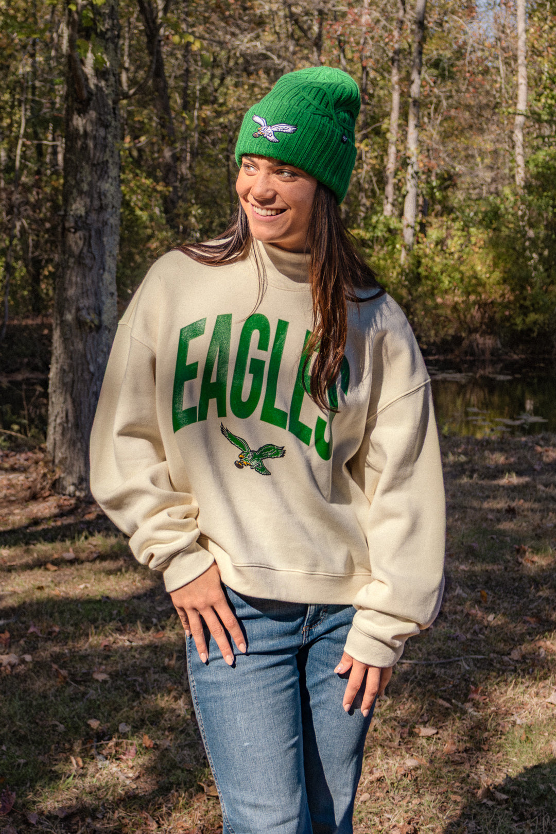 Philadelphia Eagles Historic Dune Subtle Muse Mock Neck Sweatshirt