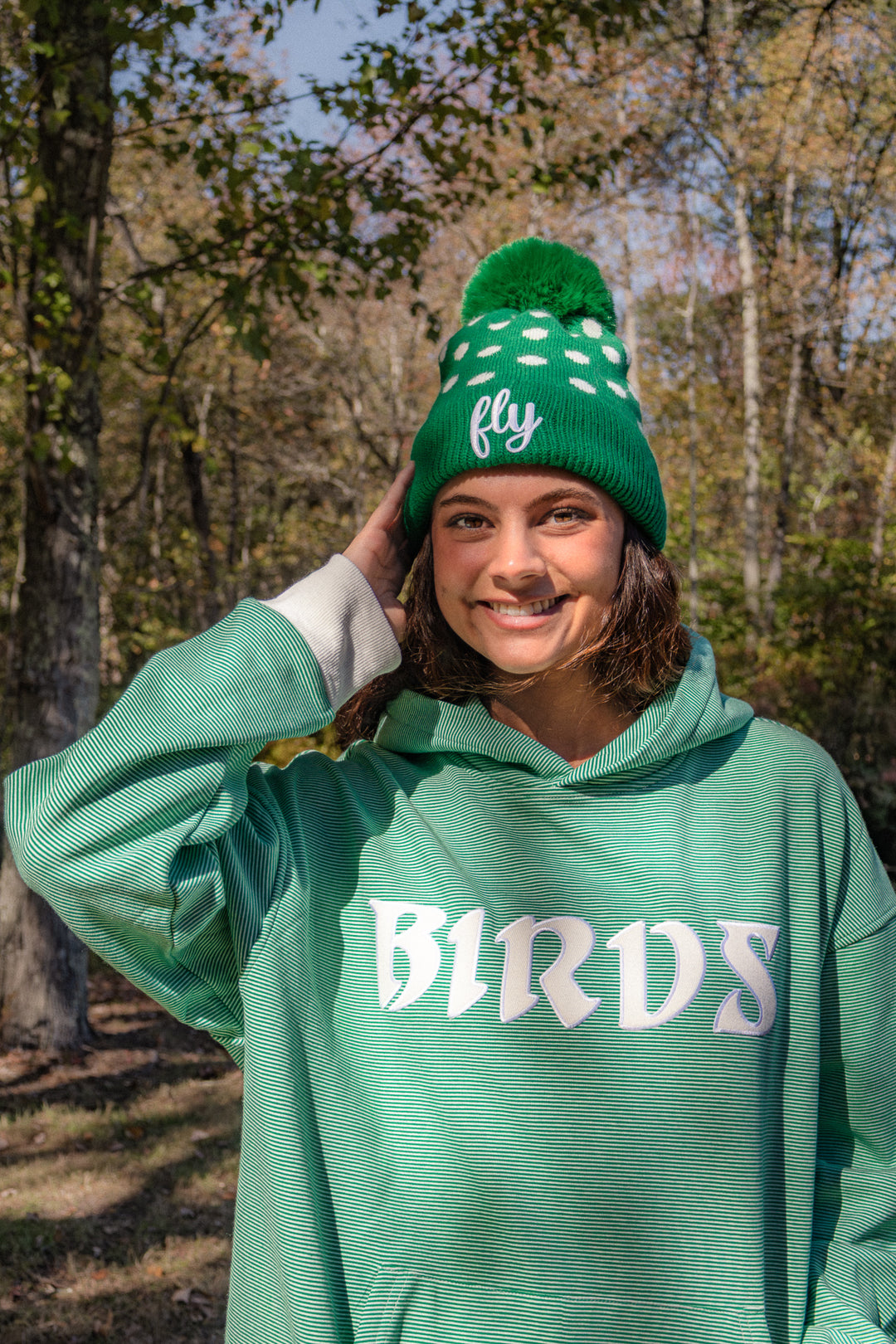 Philly Football Kelly Polka Dot Fly Patch Pom Pom Hat
