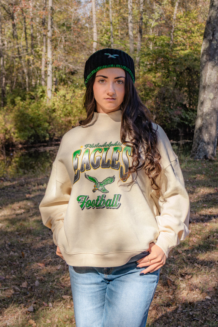 Philadelphia Eagles Historic Dune Vibe Check Mock Neck Sweatshirt