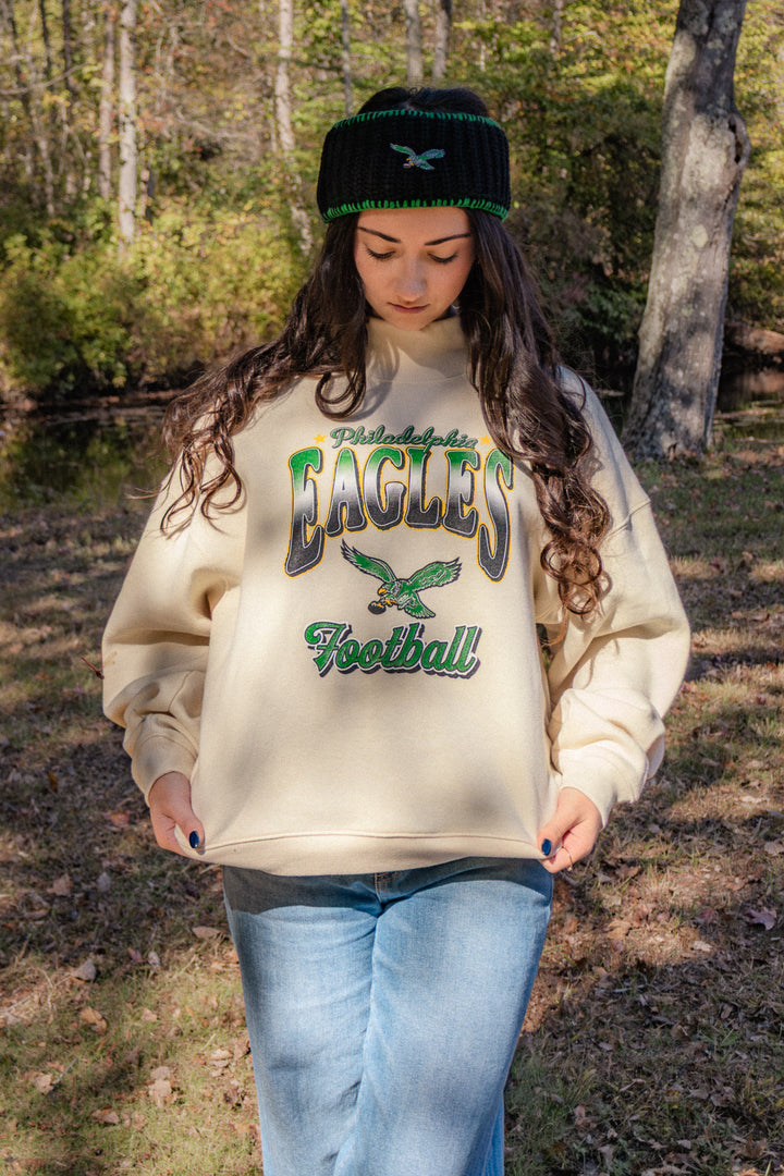 Philadelphia Eagles Historic Dune Vibe Check Mock Neck Sweatshirt