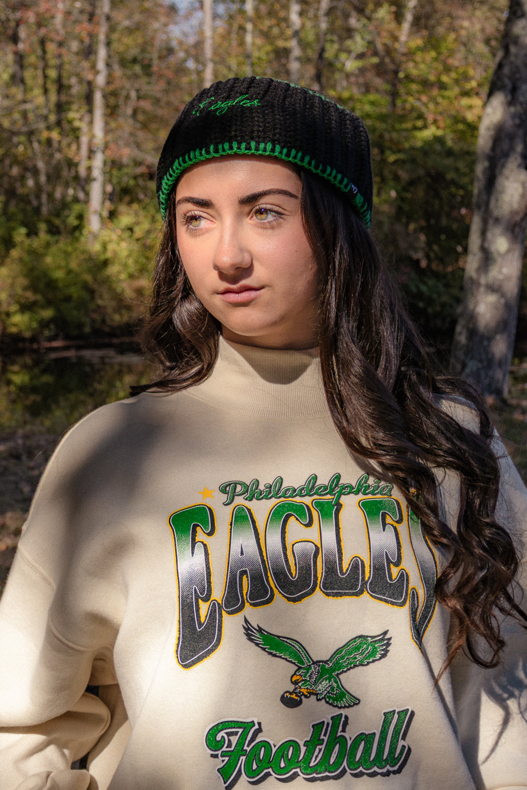 Philadelphia Eagles Historic Dune Vibe Check Mock Neck Sweatshirt