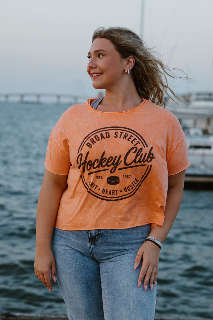 Philly Hockey Club Boxy Cropped Raw Hem
