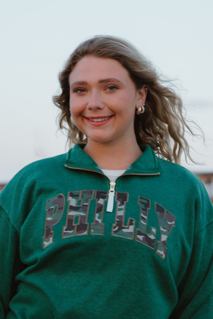 Philadelphia Football Camo Philly Forest 1/4 Zip Sweatshirt