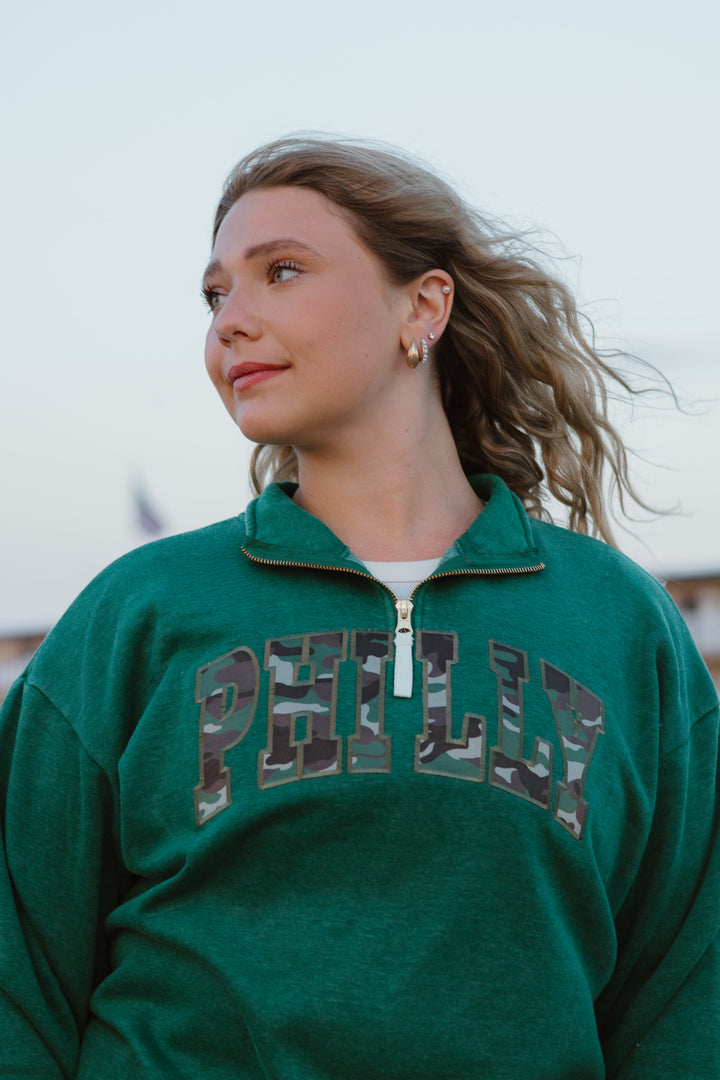 Philadelphia Football Camo Philly Forest 1/4 Zip Sweatshirt