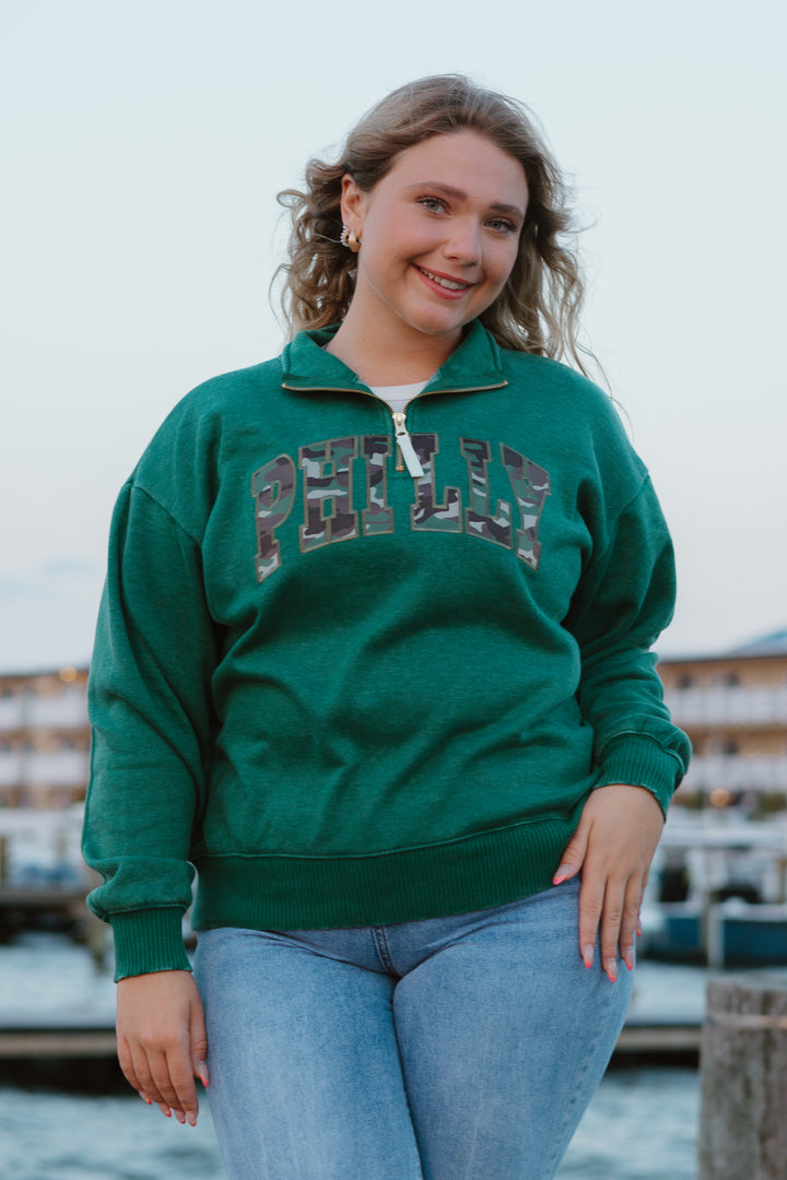 Philadelphia Football Camo Philly Forest 1/4 Zip Sweatshirt
