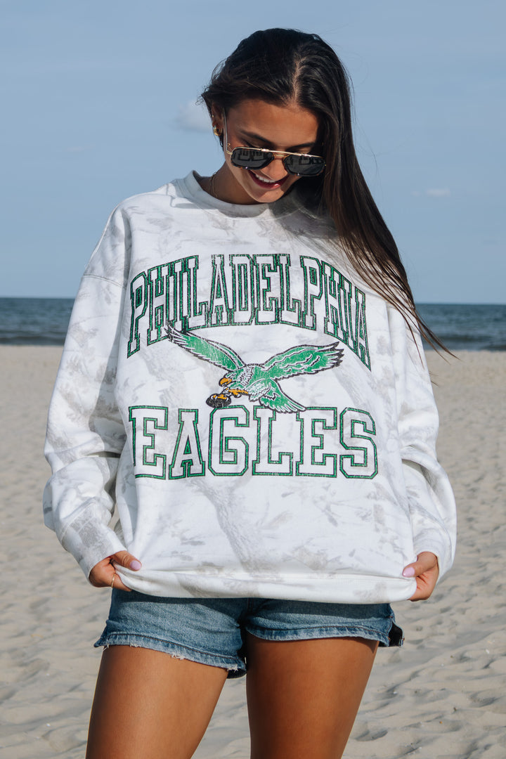 Philadelphia Eagles Whiteout Camo Crew Sweatshirt