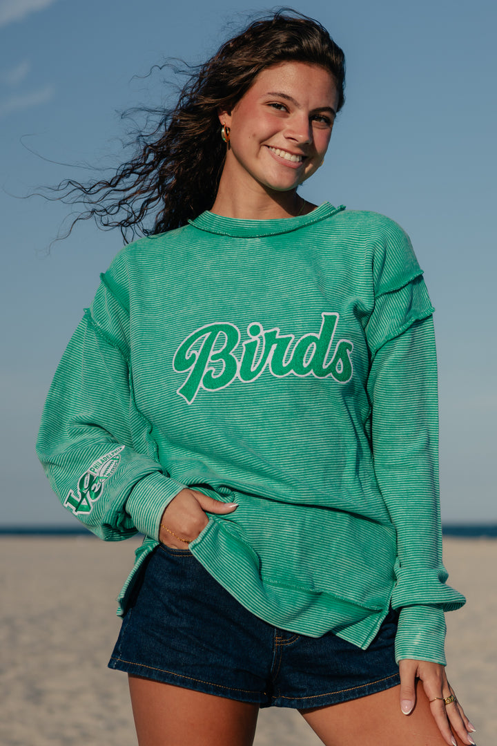 Philadelphia Football Chenille Birds Ribbed Sweatshirt