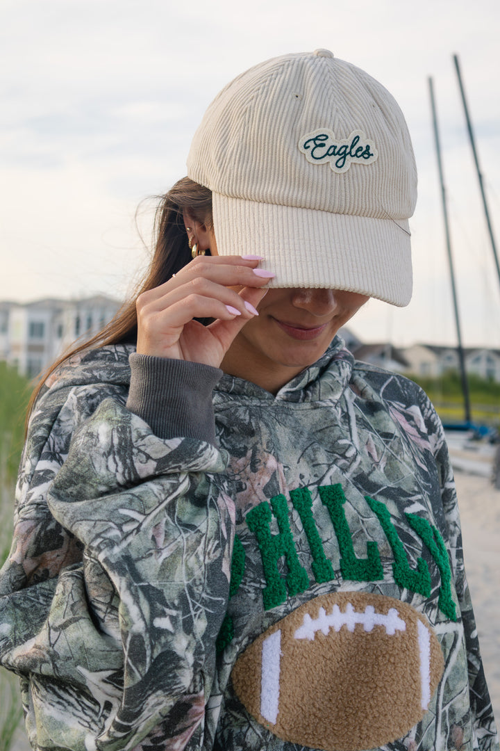 Philadelphia Eagles Clean Up Beige Corduroy Adjustable Hat