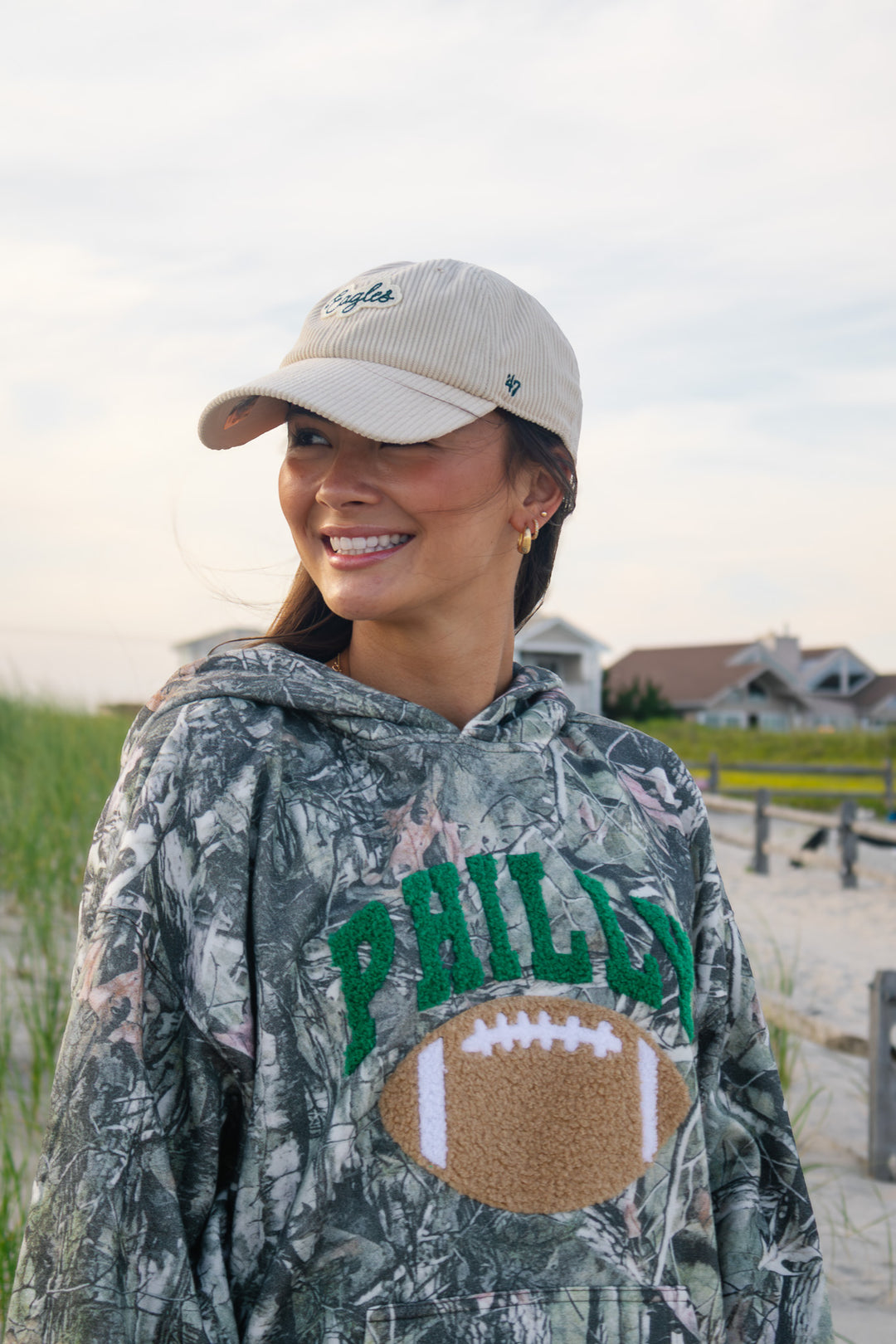 Philadelphia Eagles Clean Up Beige Corduroy Adjustable Hat