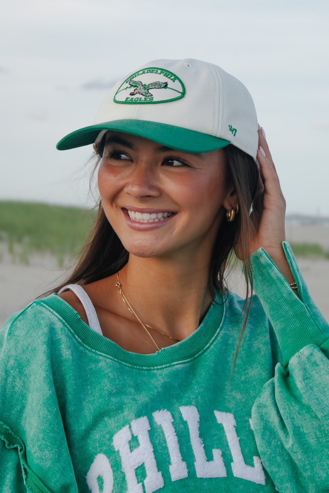 Philadelphia Eagles Historic Sandstone Pique Patch Clean Up Adjustable Hat