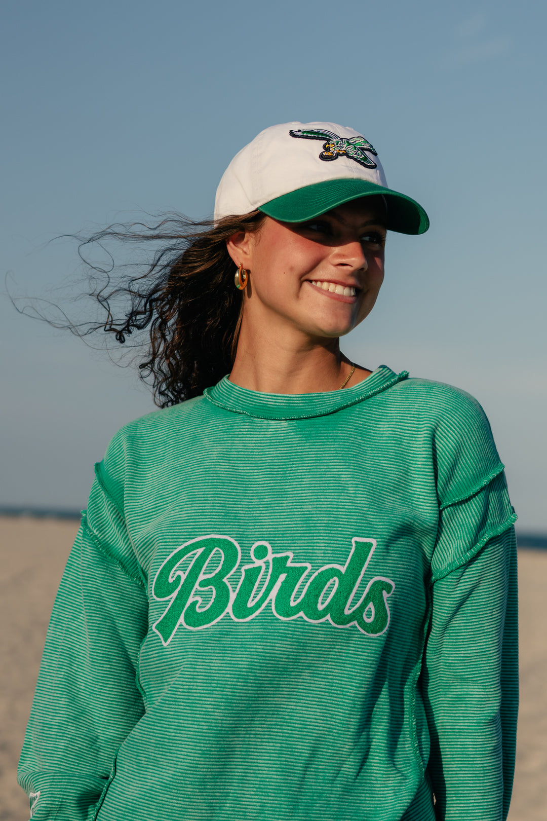 Women Philadelphia Eagles Historic White Two Tone Clean Up