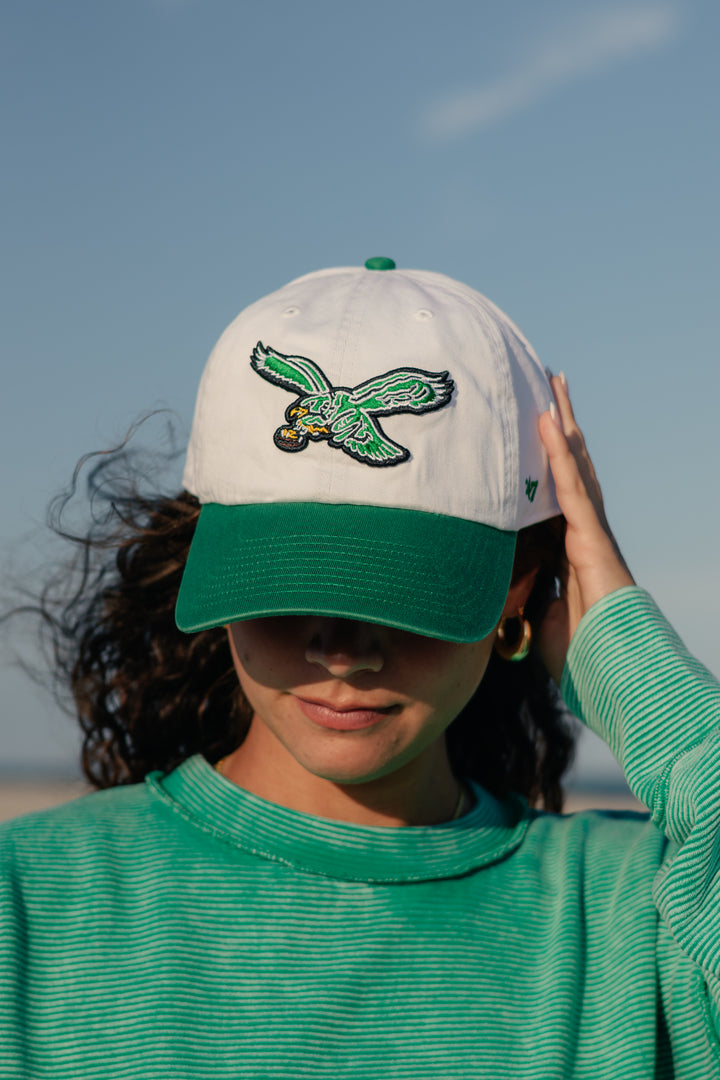 Women Philadelphia Eagles Historic White Two Tone Clean Up