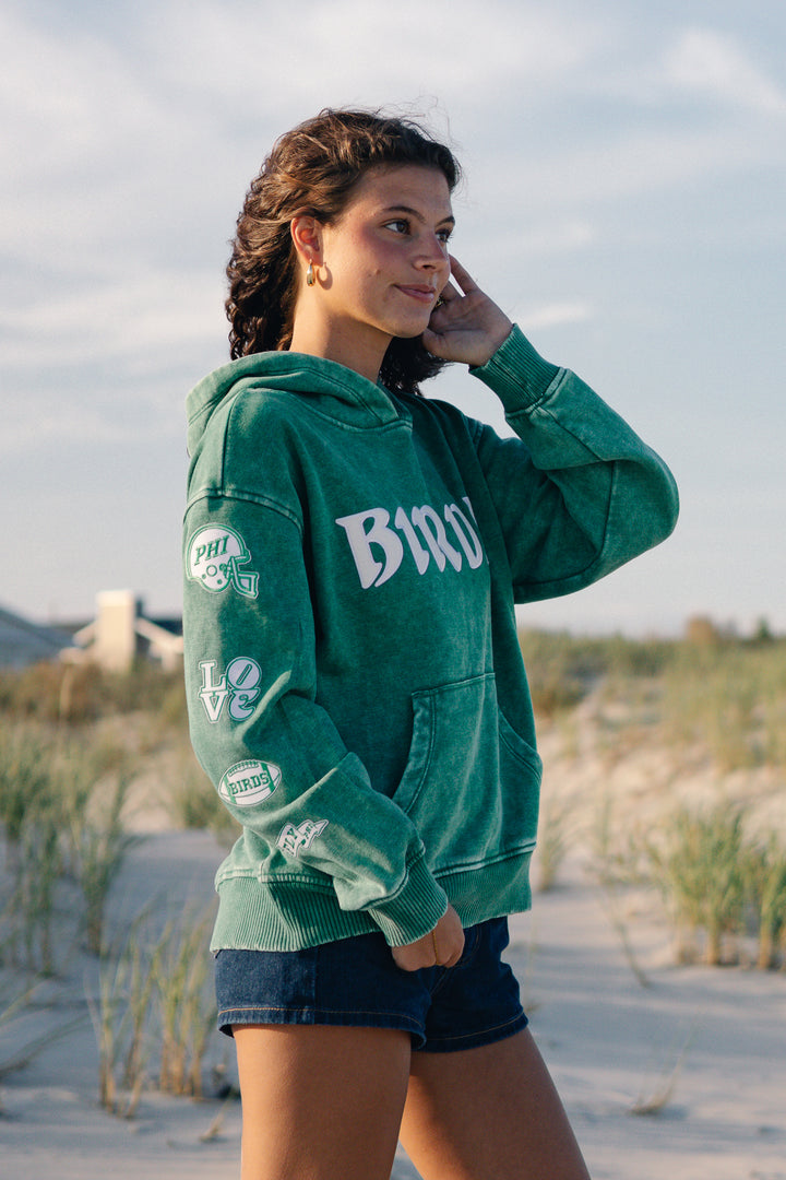 Philadelphia Football Birds Multi Patch Forest Hoodie