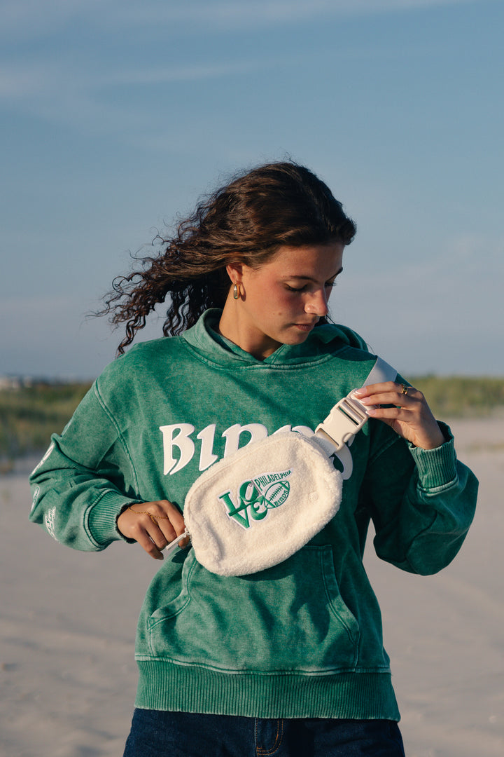 Philadelphia Football White Sherpa Crossbody/Waist Bag