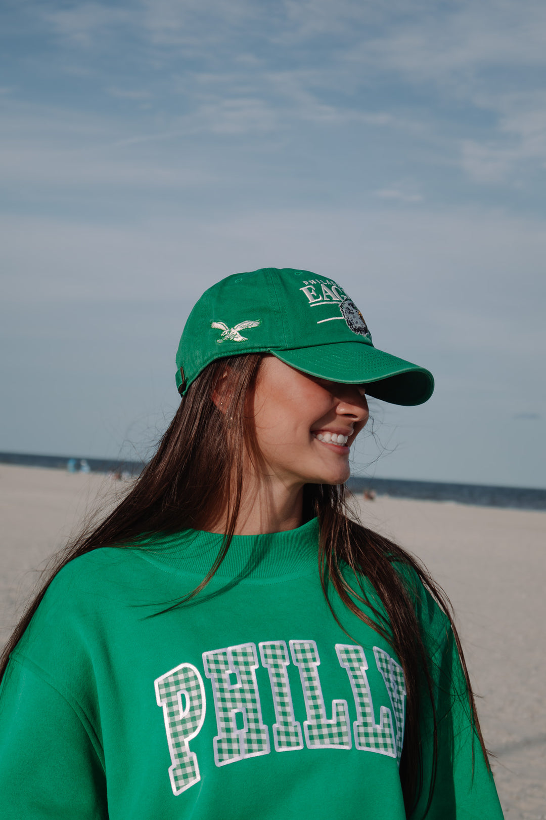 Philadelphia Eagles Historic Kelly KO Graphic Clean Up Adjustable Hat