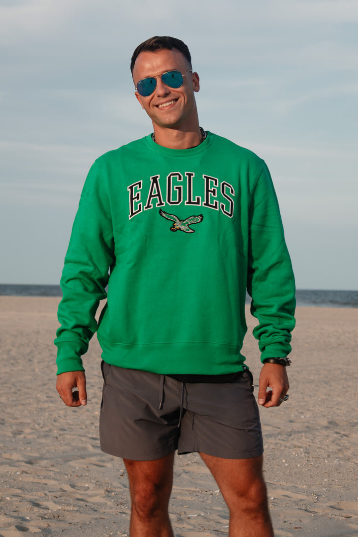 Philadelphia Eagles Kelly Green Historic Walk Tall Headline Crew