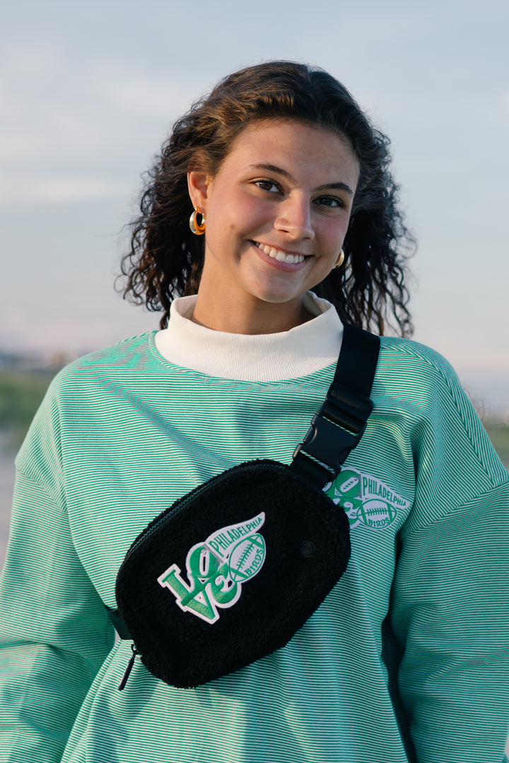 Philadelphia Football Black Sherpa Crossbody/Waist Bag