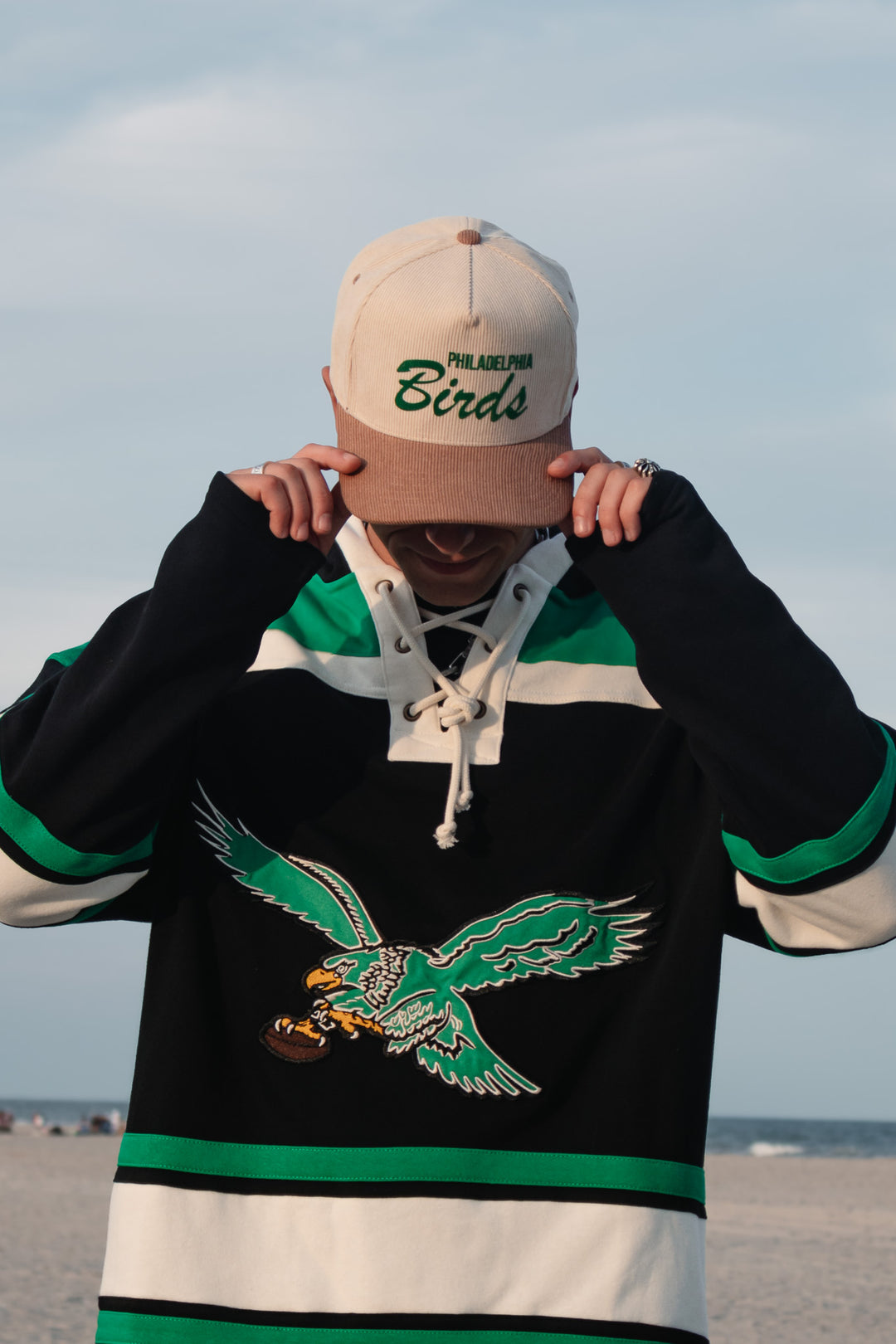 Philly Tan Corduroy Birds Hat