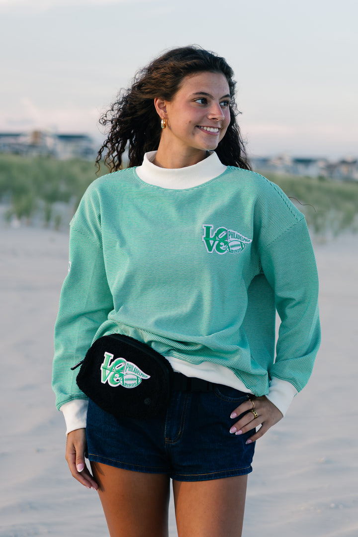 Philadelphia Football Black Sherpa Crossbody/Waist Bag
